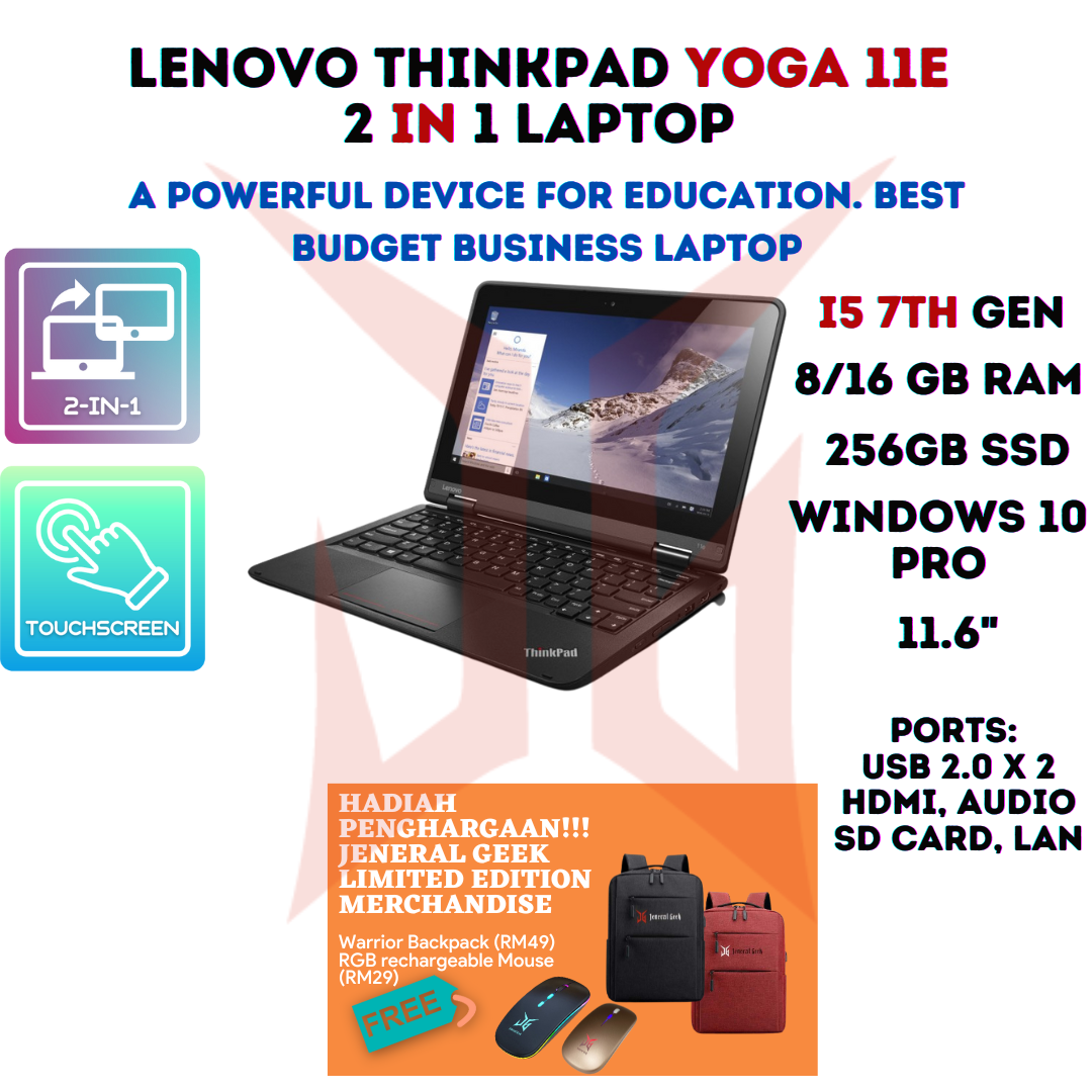 Lenovo ThinkPad Yoga 11e Intel Core i5 (7th gen) 8/16GB Ram