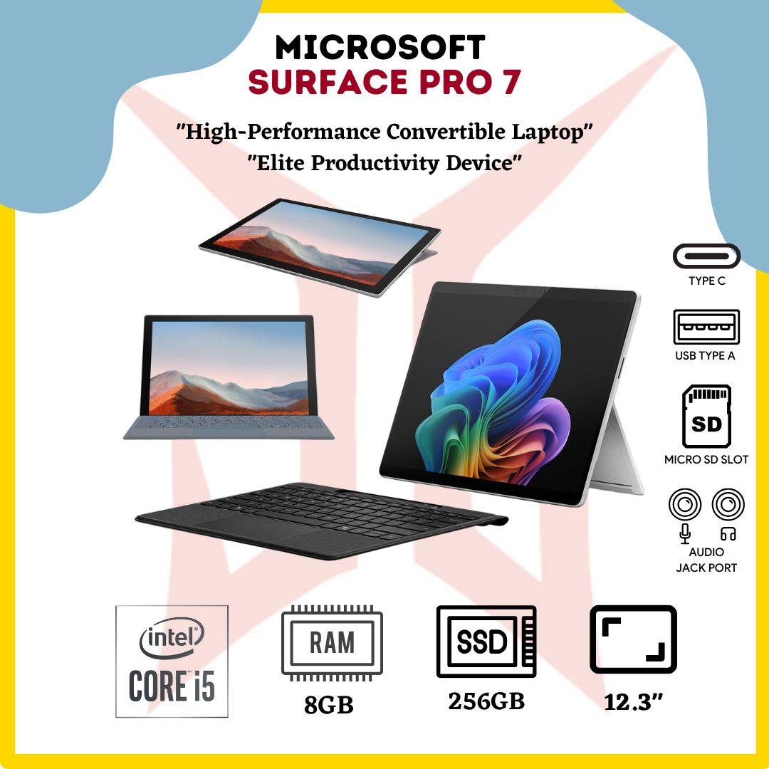 MICROSOFT SURFACE PRO 7 - i5 10TH GEN - 8GB RAM - 256GB SSD